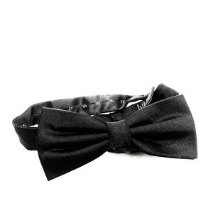 GEORGE 100% Silk Black Bow Tie